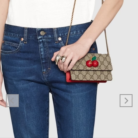 GG SUPREME MINI BAG WITH CHERRIES - NWT - Picture 2 of 16